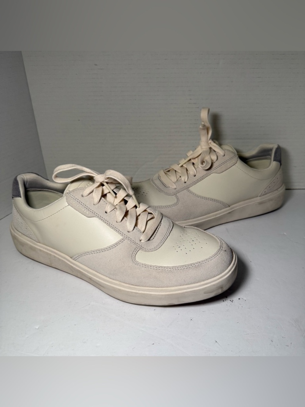 Cole Haan Men's Grand Crosscourt White Leather Grey Suede Sneakers 10.5 C38992